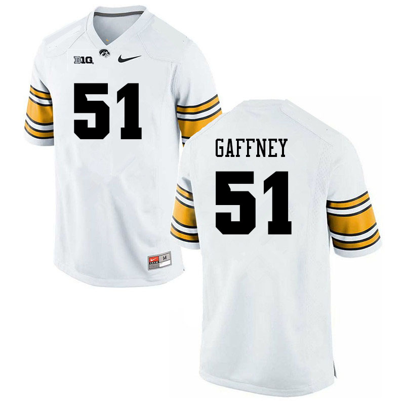 Men #51 Luke Gaffney Iowa Hawkeyes College Football Alternate Jerseys Sale-White - Click Image to Close